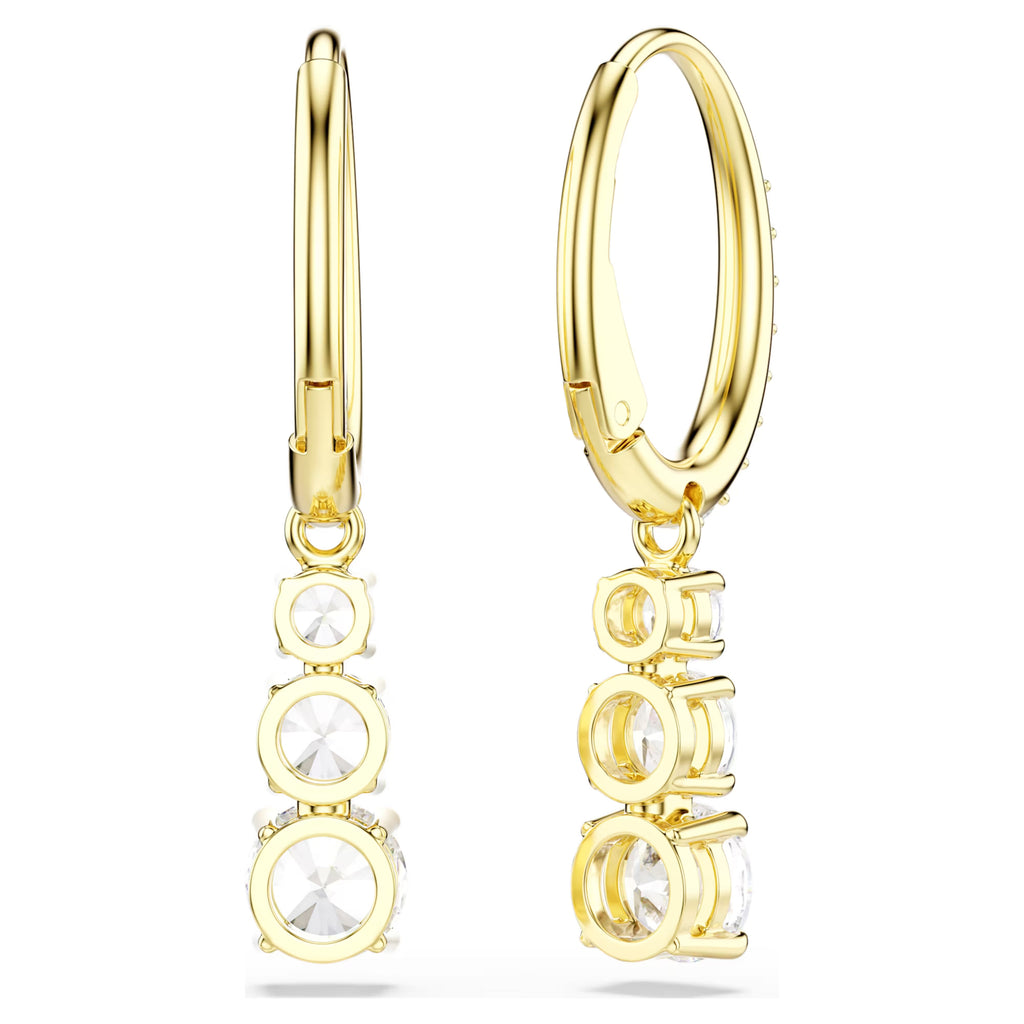 Stilla Attract hoop earrings Round cut, White, 18k gold finish 5723300