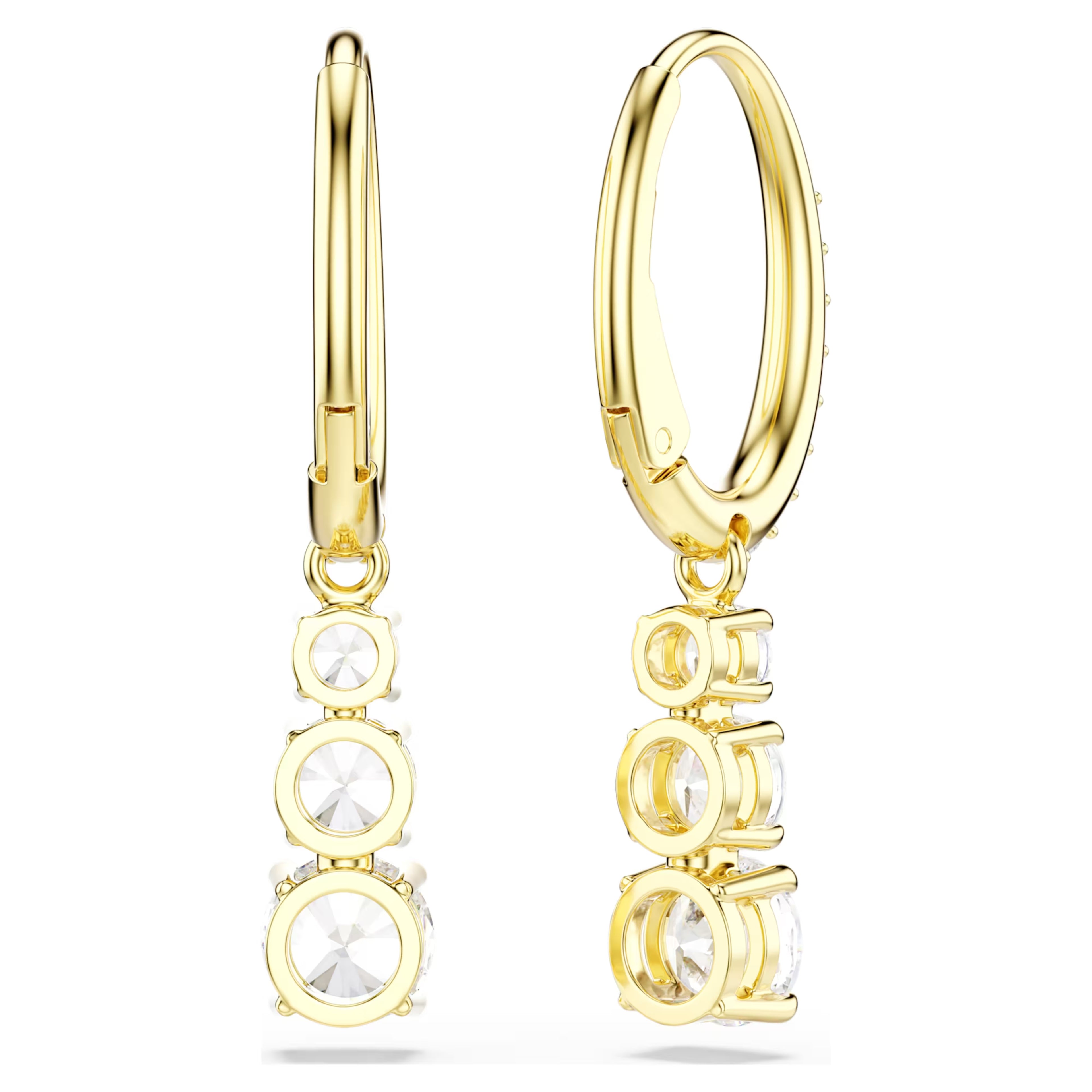 Stilla Attract hoop earrings Round cut, White, 18k gold finish 5723300