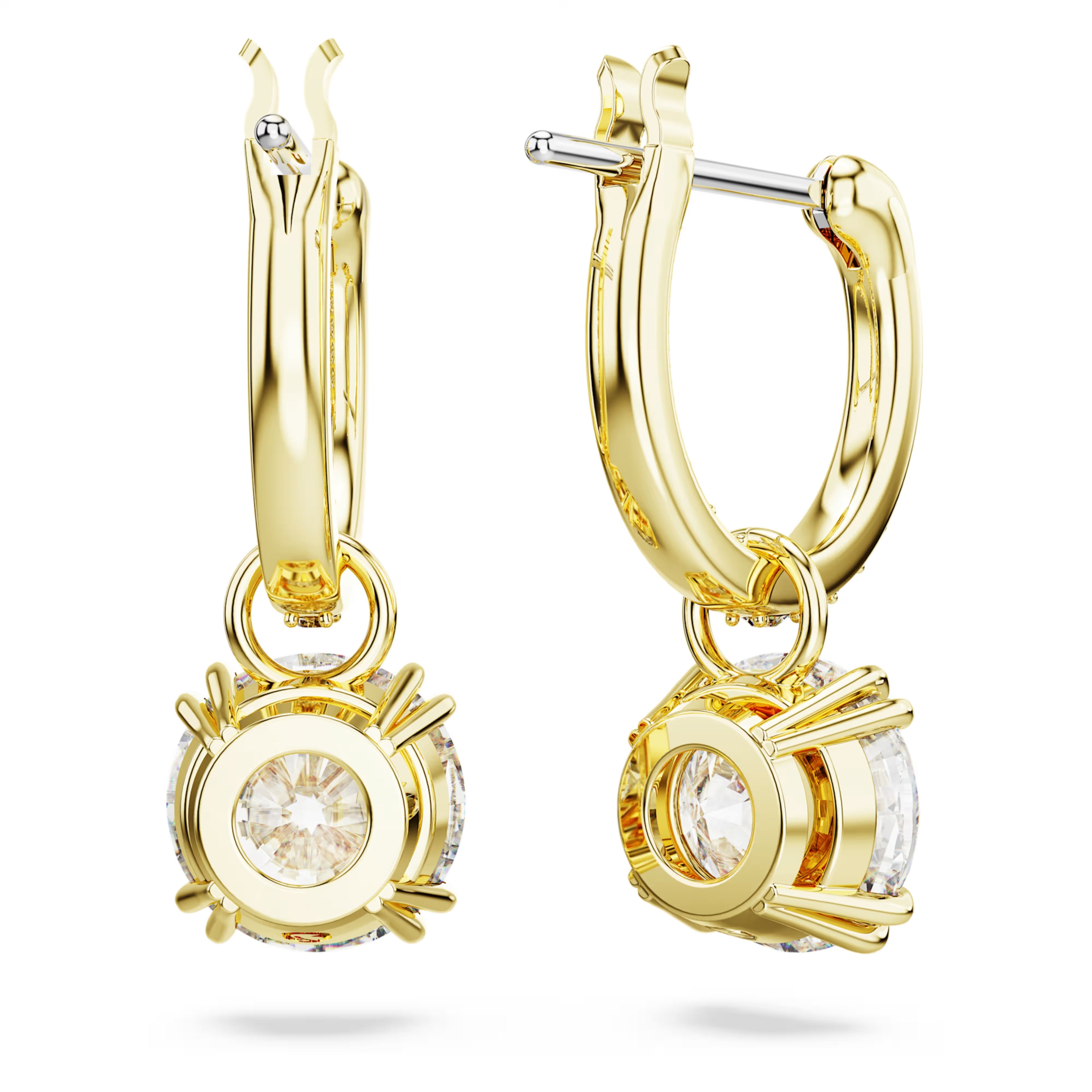 Stilla drop earrings Round cut, White, 18k gold finish 5638802