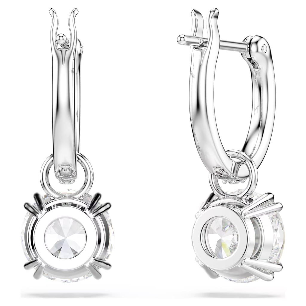 Stilla drop earrings Round cut, White, Rhodium plated 5636717