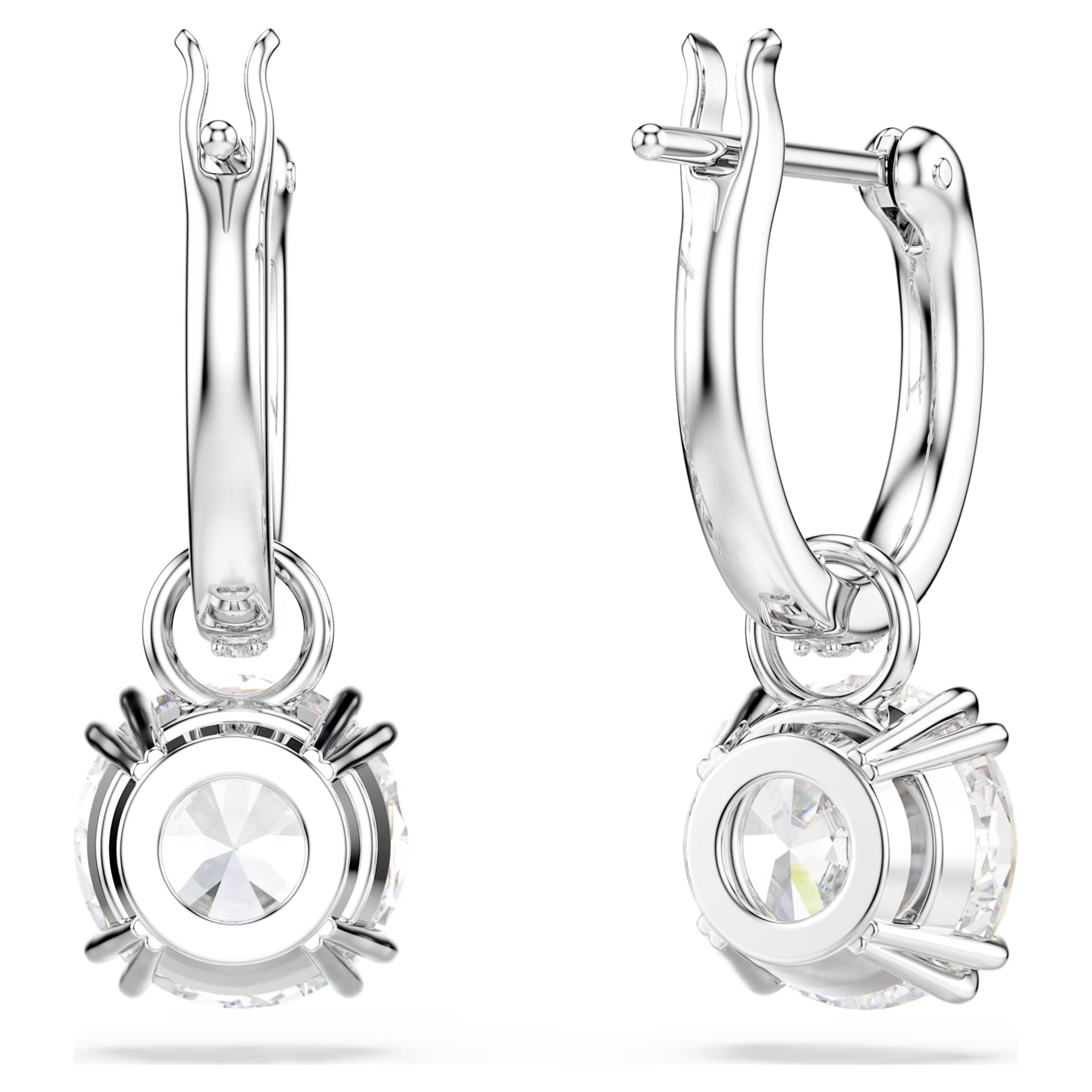 Stilla drop earrings Round cut, White, Rhodium plated 5636717