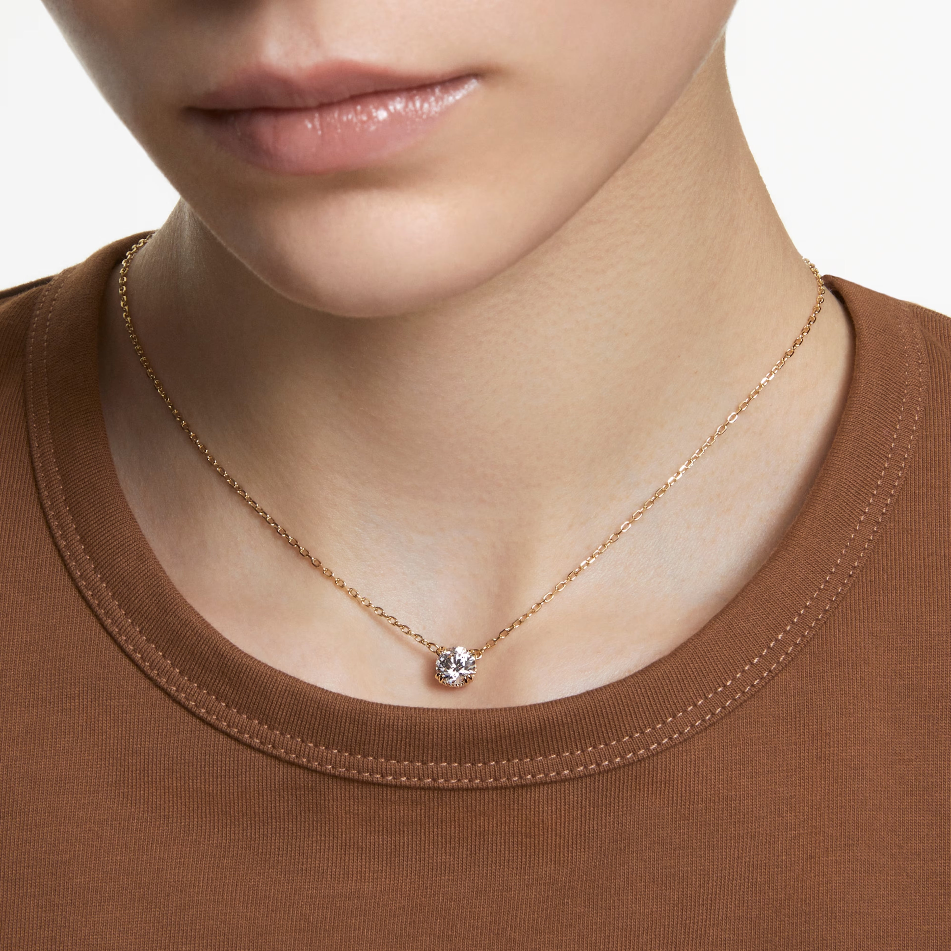 Stilla pendant Round cut, White, 18k gold finish 5636703