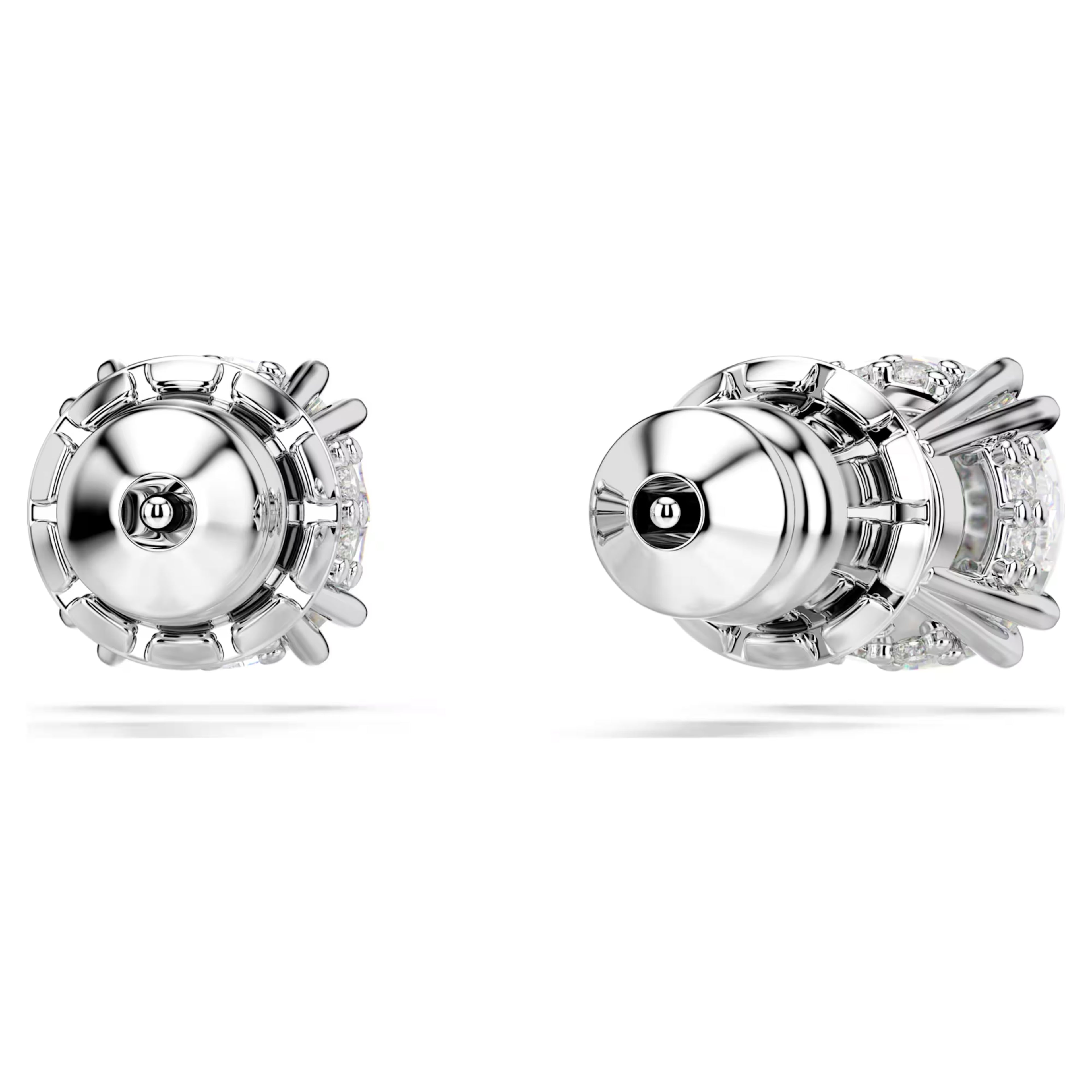 Stilla stud earrings Round cut, White, Rhodium plated 5636712