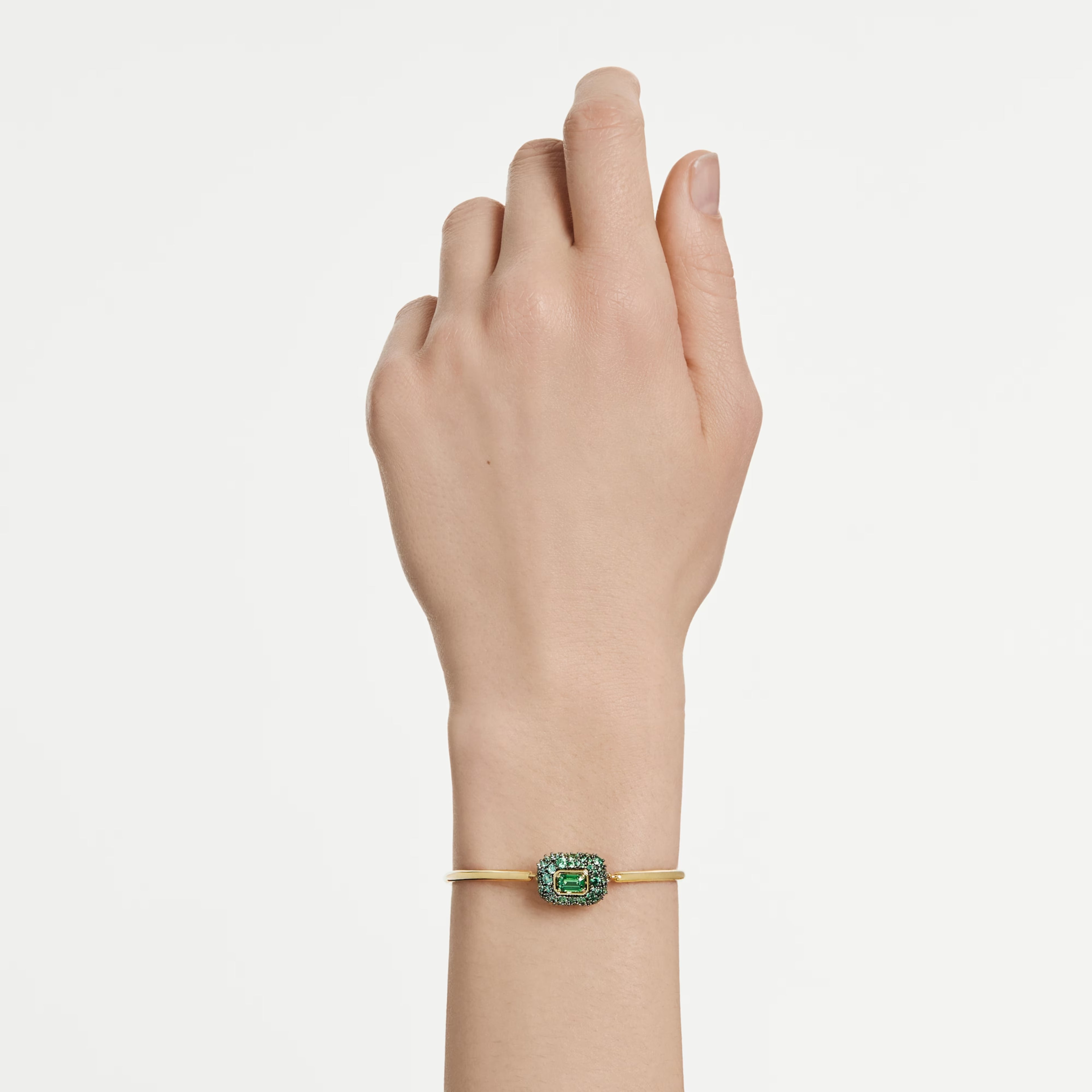 Sublima bangle Octagon cut, Green, 18K gold finish 5758457