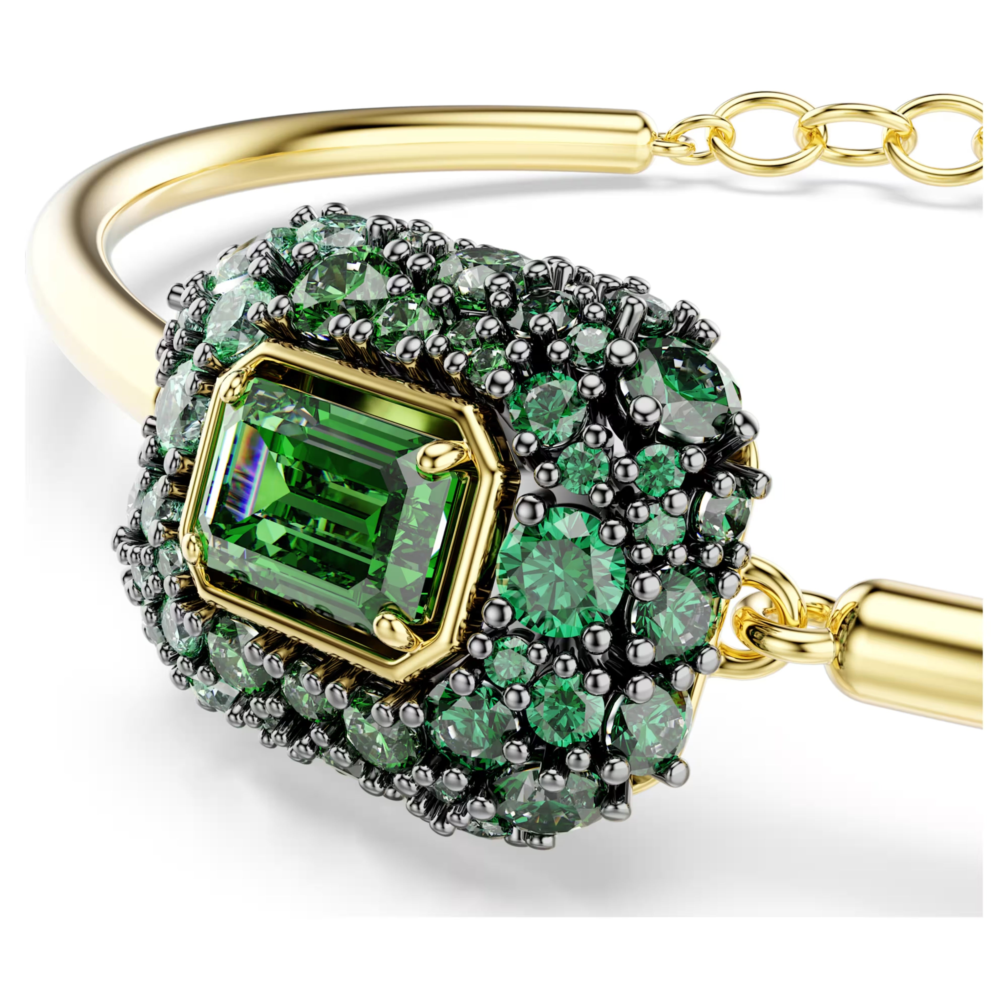 Sublima bangle Octagon cut, Green, 18K gold finish 5758457