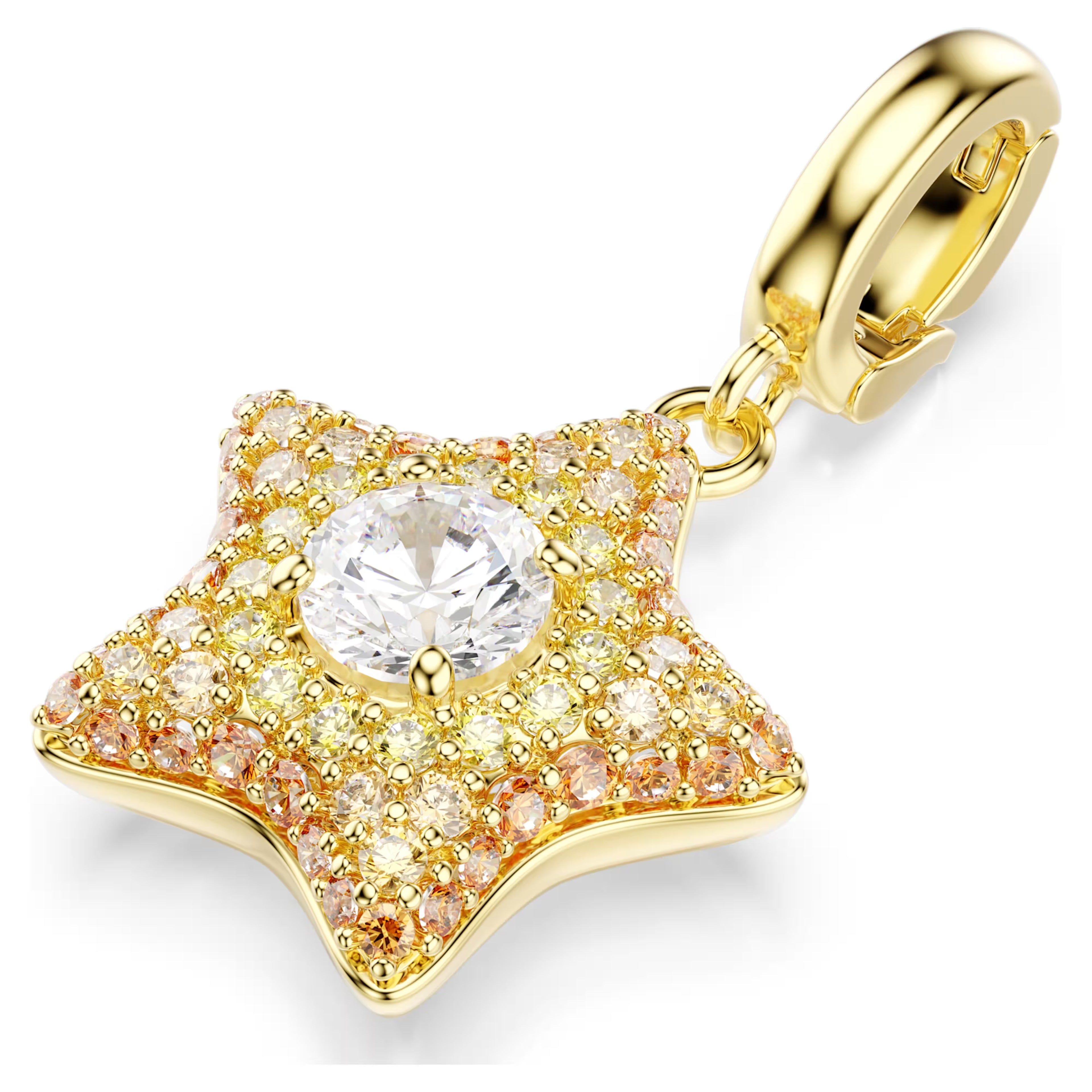 Sublima charm Round cut, Star, Yellow, 18K gold finish 5755514
