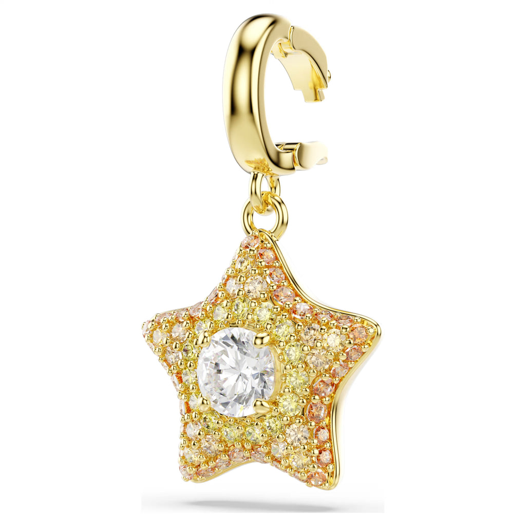 Sublima charm Round cut, Star, Yellow, 18K gold finish 5755514