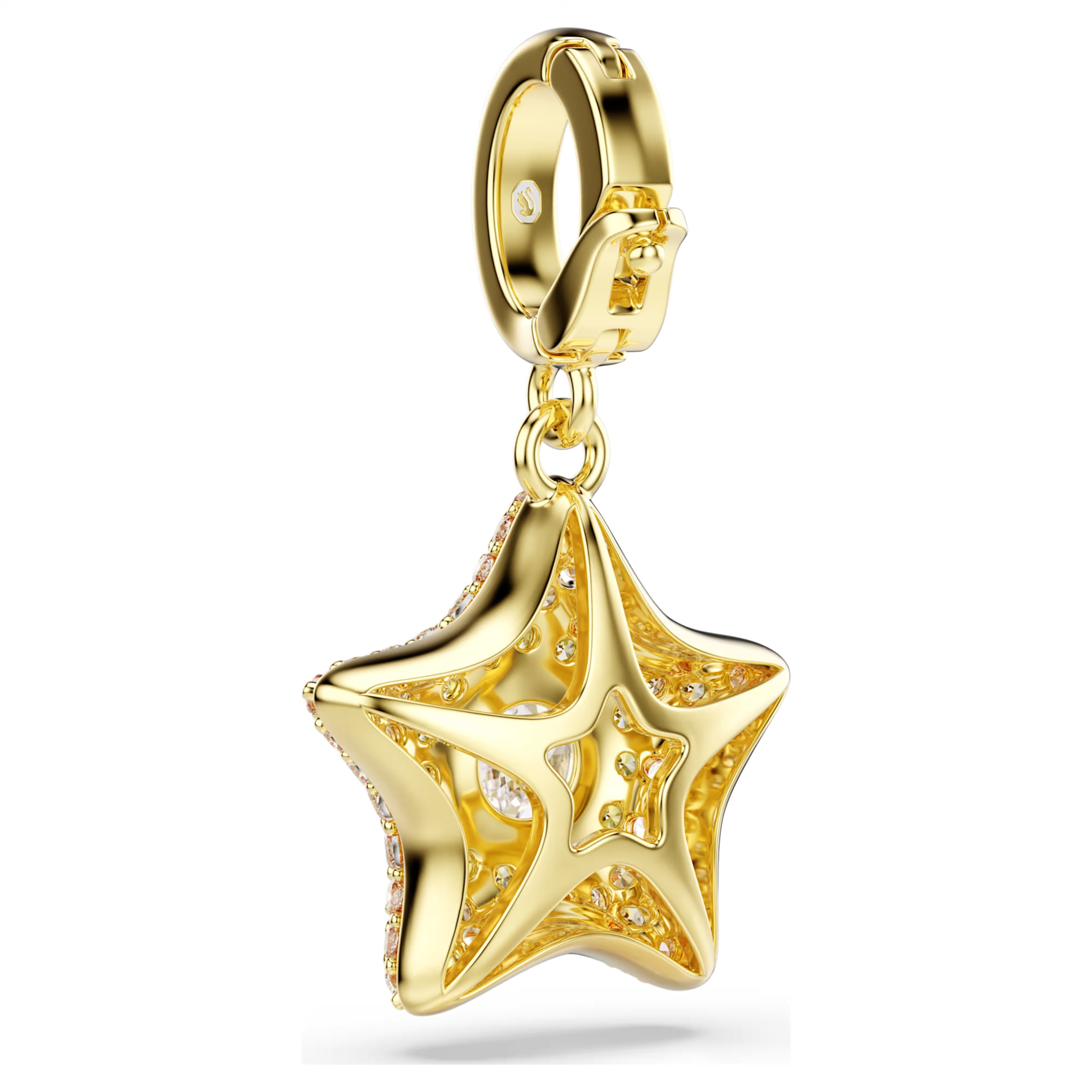 Sublima charm Round cut, Star, Yellow, 18K gold finish 5755514