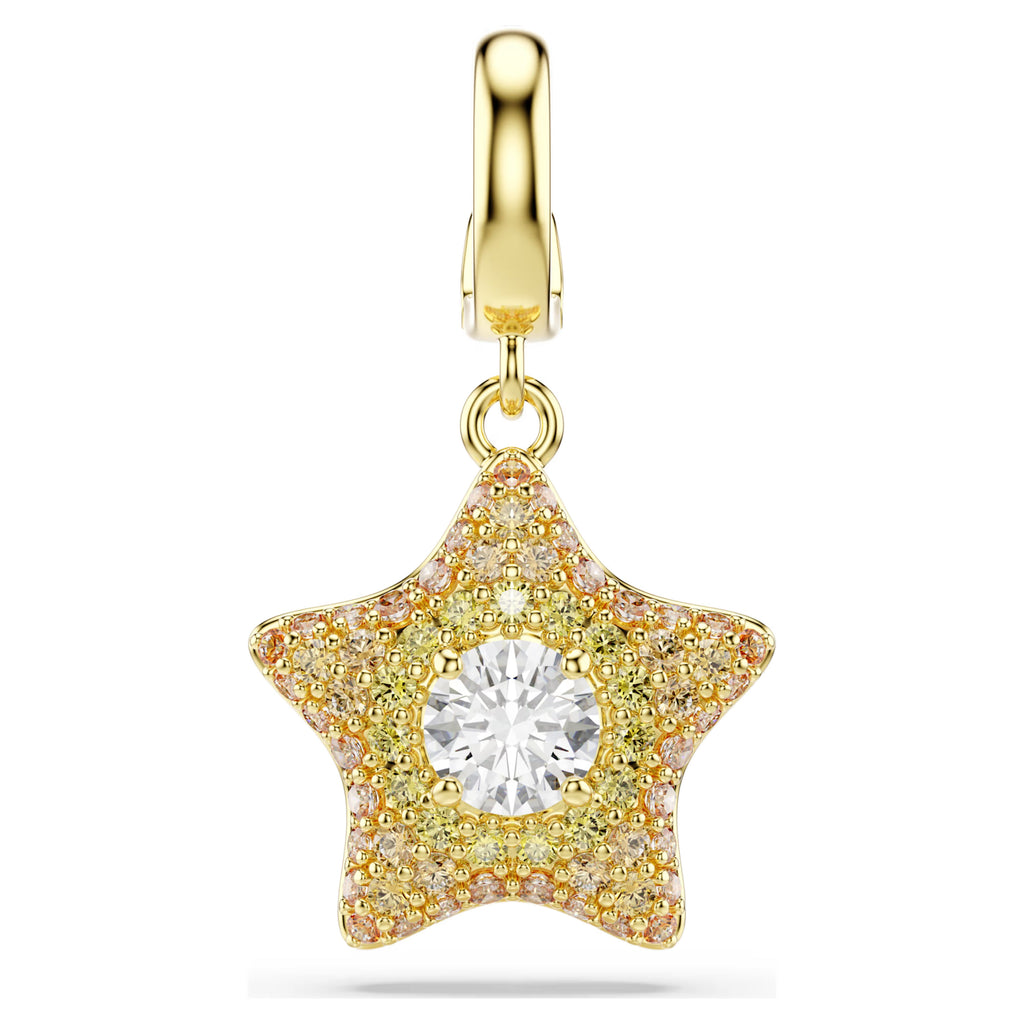 Sublima charm Round cut, Star, Yellow, 18K gold finish 5755514