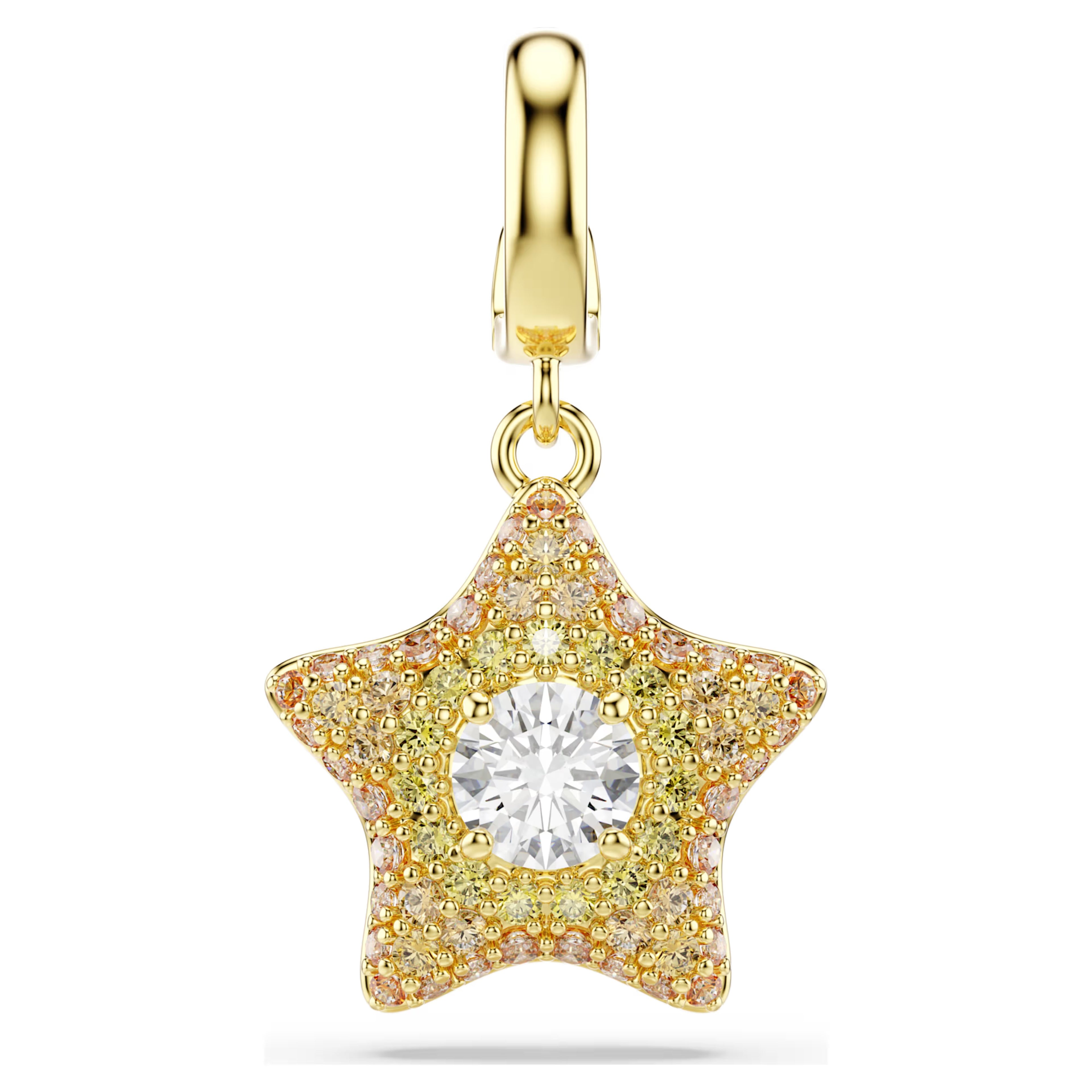 Sublima charm Round cut, Star, Yellow, 18K gold finish 5755514