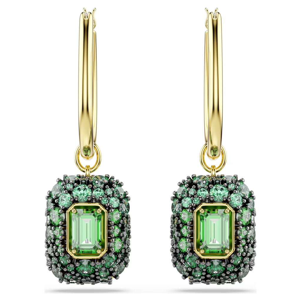 Sublima drop earrings Octagon cut, Green, 18K gold finish 5752890