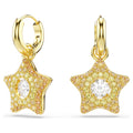 Sublima drop earrings Round cut, Star, Multicoloured, 18K gold finish 5755274