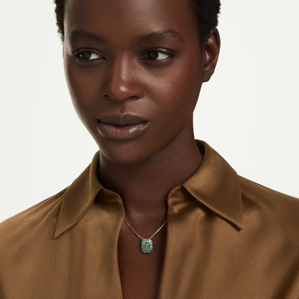 Sublima pendant Octagon cut, Green, 18K gold finish 5752884