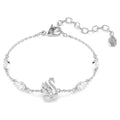 Swan Bracelet (Mixed Cuts, White, Rhodium Plated) 5758682