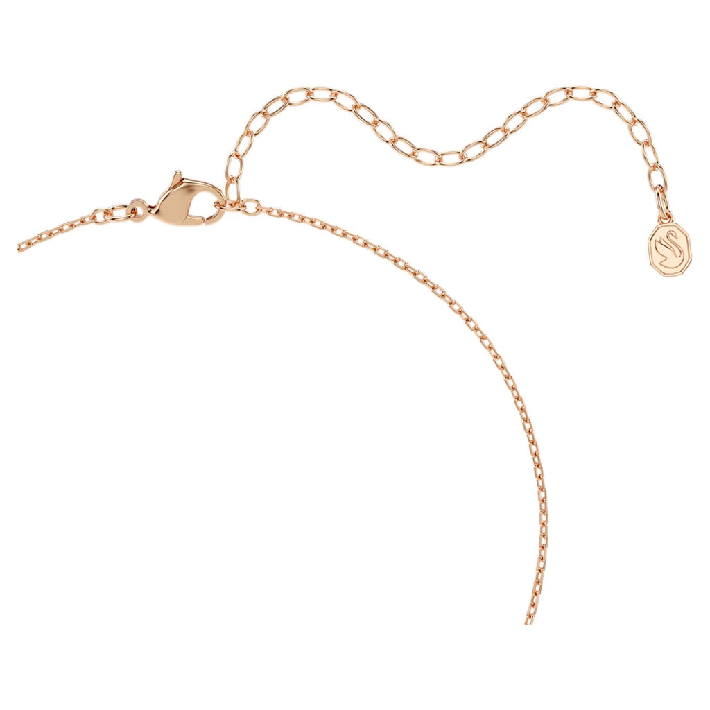 Swan Pendant Necklace (Mixed Cuts, Black/Dark Grey, 18K Rose Gold Finish) 5764882