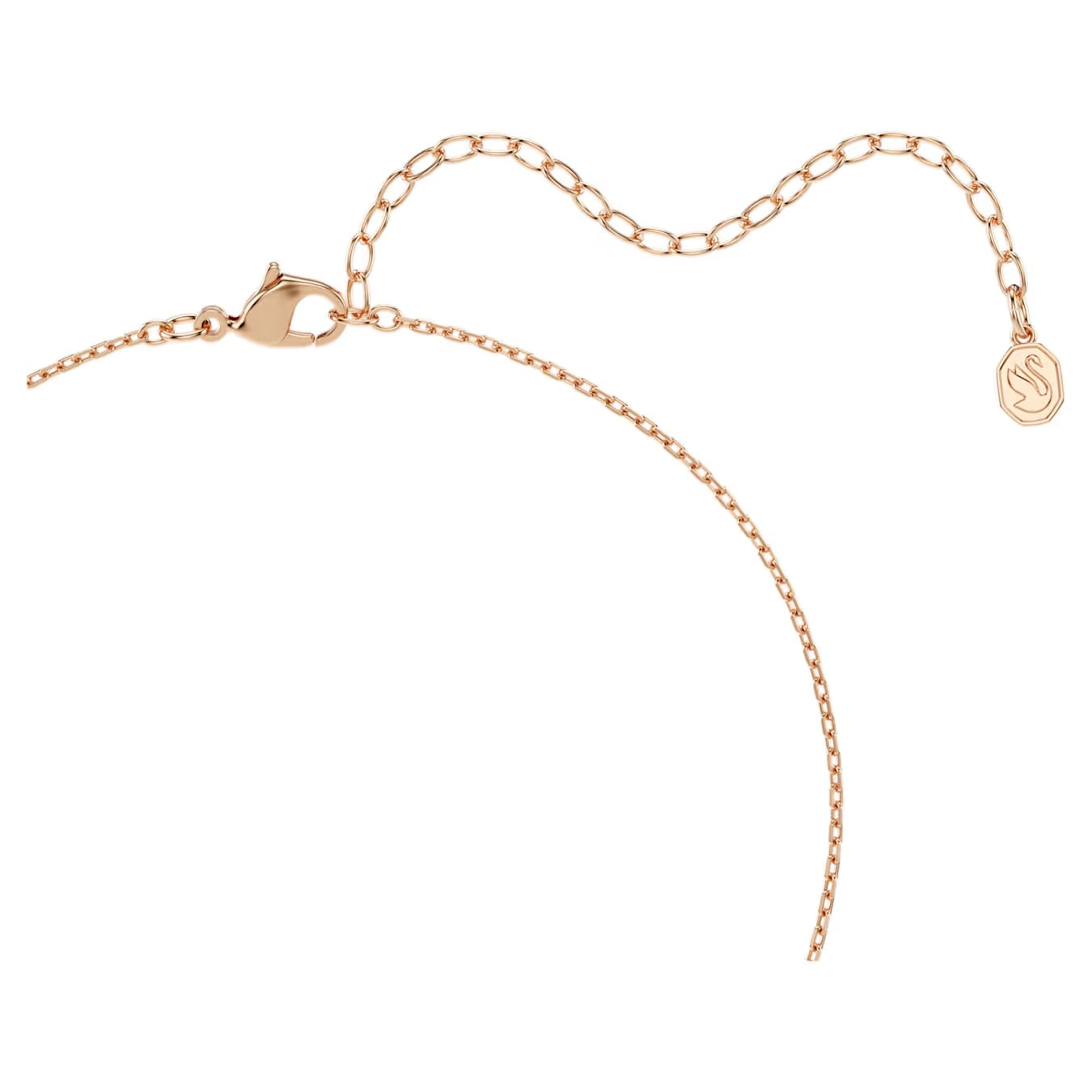 Swan Pendant Necklace (Mixed Cuts, Black/Dark Grey, 18K Rose Gold Finish) 5764882
