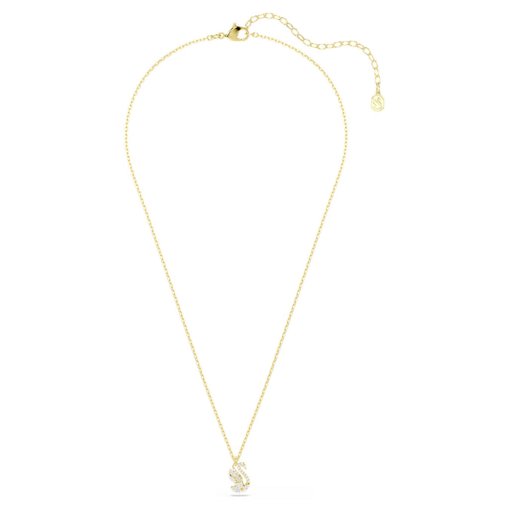 Swan pendant Mixed cuts, Swan, White, 18K gold finish 5754626