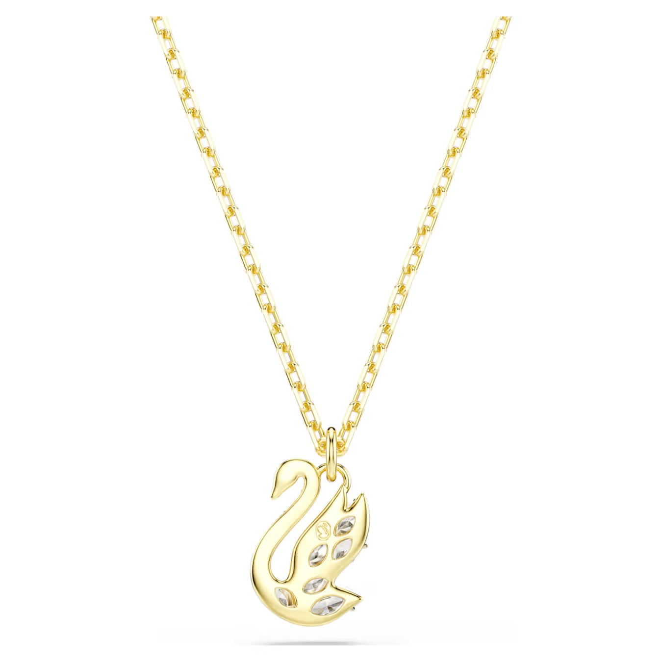 Swan pendant Mixed cuts, Swan, White, 18K gold finish 5754626