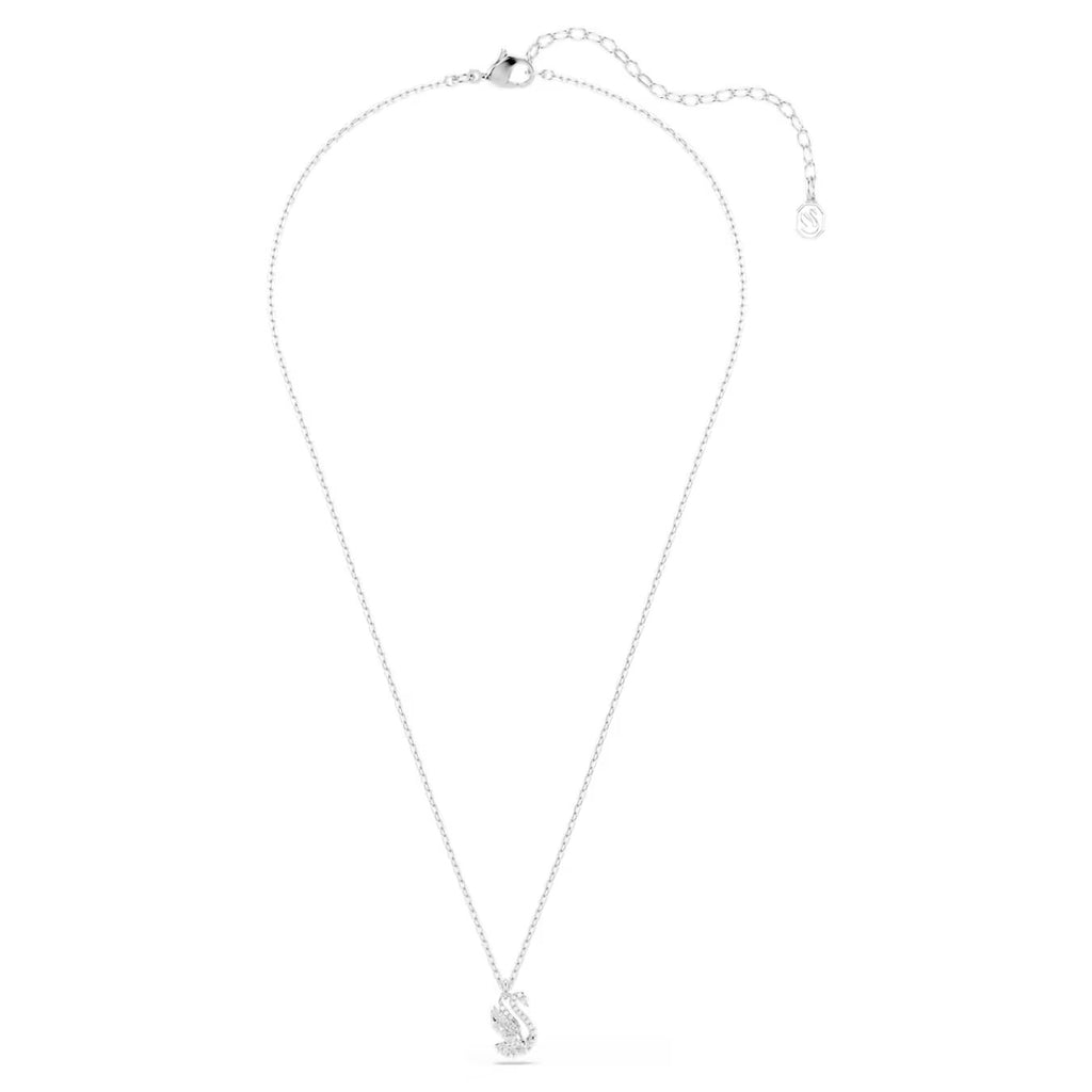 Swan pendant Mixed cuts, Swan, White, Rhodium plated 5754347