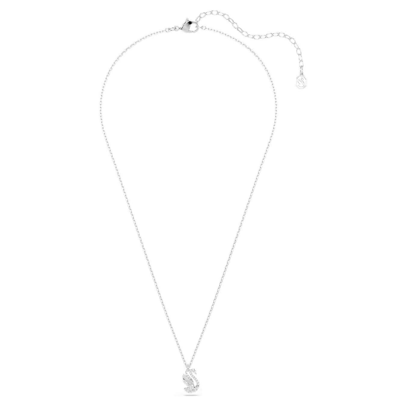 Swan pendant Mixed cuts, Swan, White, Rhodium plated 5754347