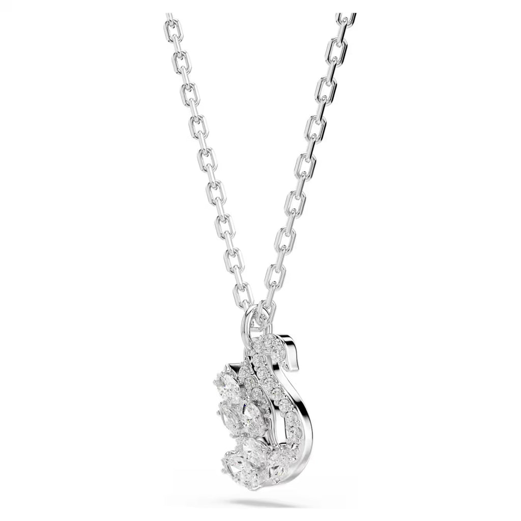 Swan pendant Mixed cuts, Swan, White, Rhodium plated 5754347