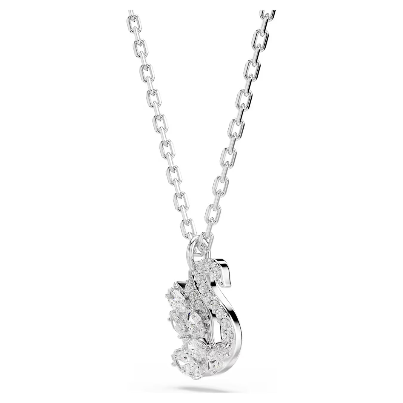 Swan pendant Mixed cuts, Swan, White, Rhodium plated 5754347