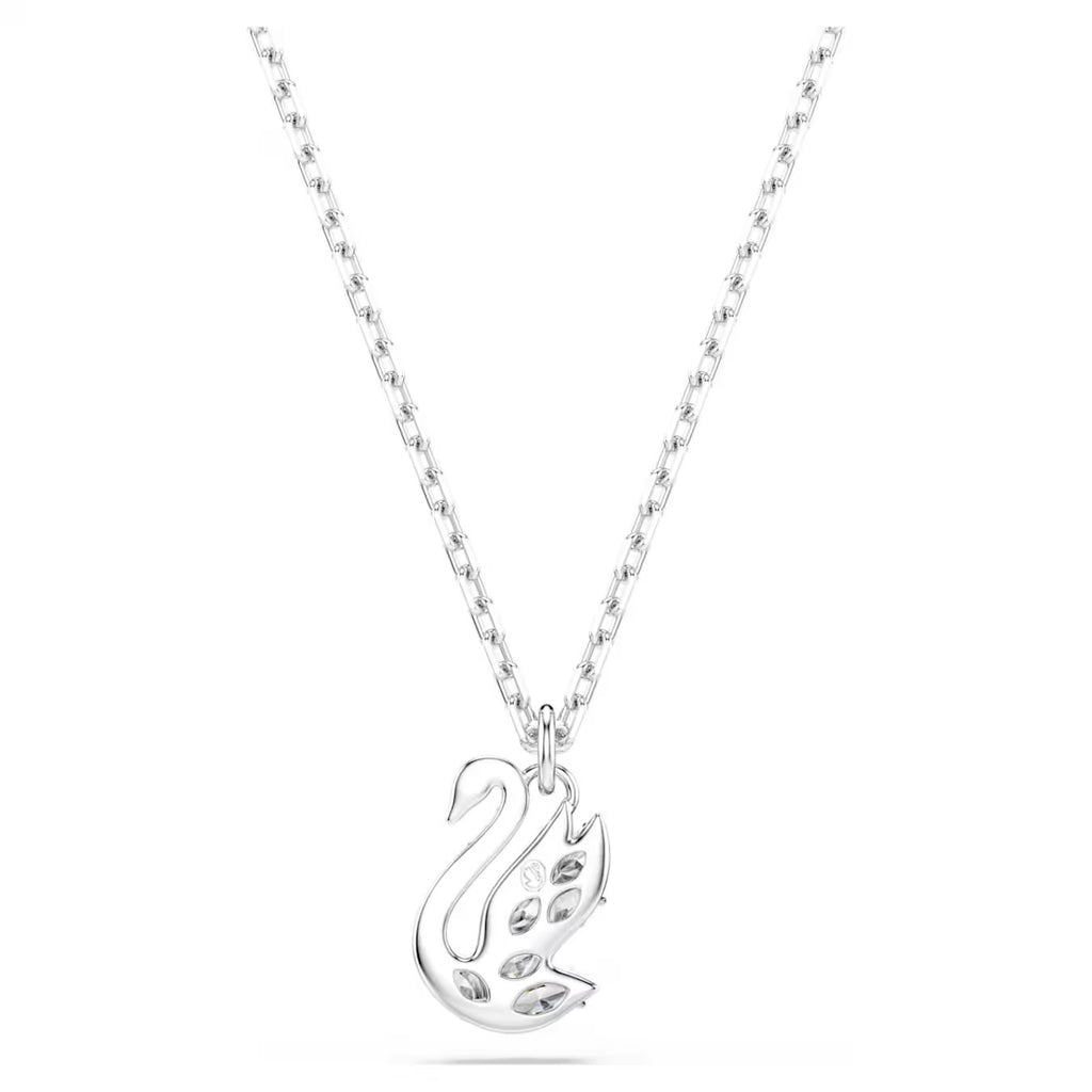 Swan pendant Mixed cuts, Swan, White, Rhodium plated 5754347