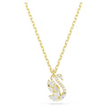 Swan pendant Mixed cuts, Swan, White, 18K gold finish 5754626
