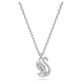 Swan pendant Mixed cuts, Swan, White, Rhodium plated 5754347