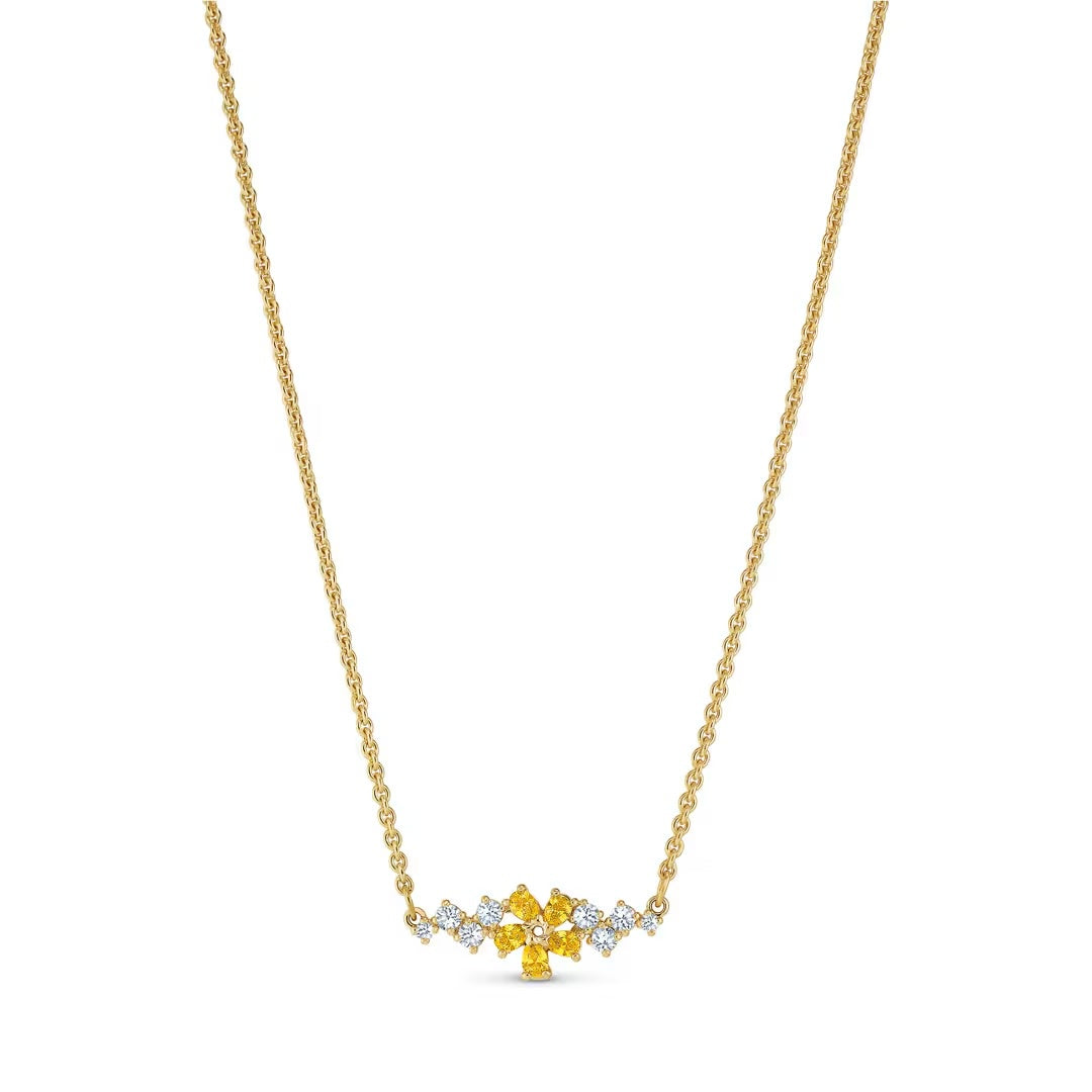 Swarovski Botanical necklace, Yellow, gold plated 5535781