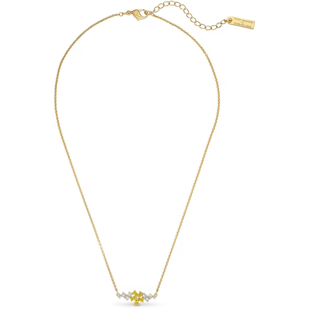 Swarovski Botanical necklace, Yellow, gold plated 5535781