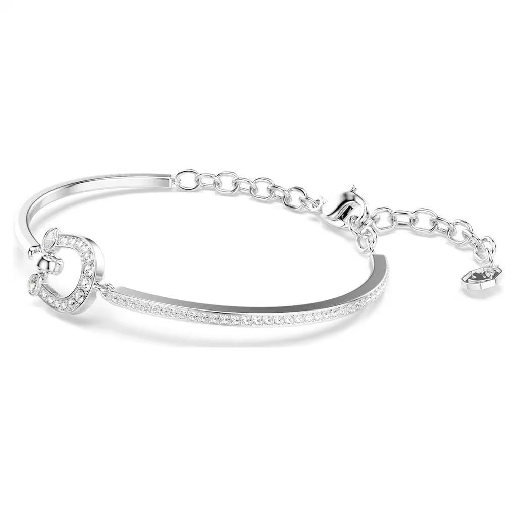Symbolica bracelet Pavé, Horseshoe, White, Rhodium plated 5746220