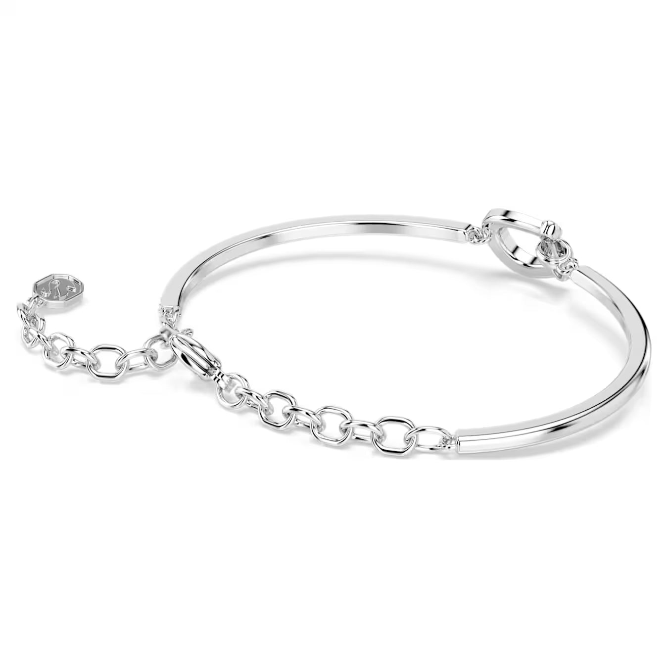 Symbolica bracelet Pavé, Horseshoe, White, Rhodium plated 5746220