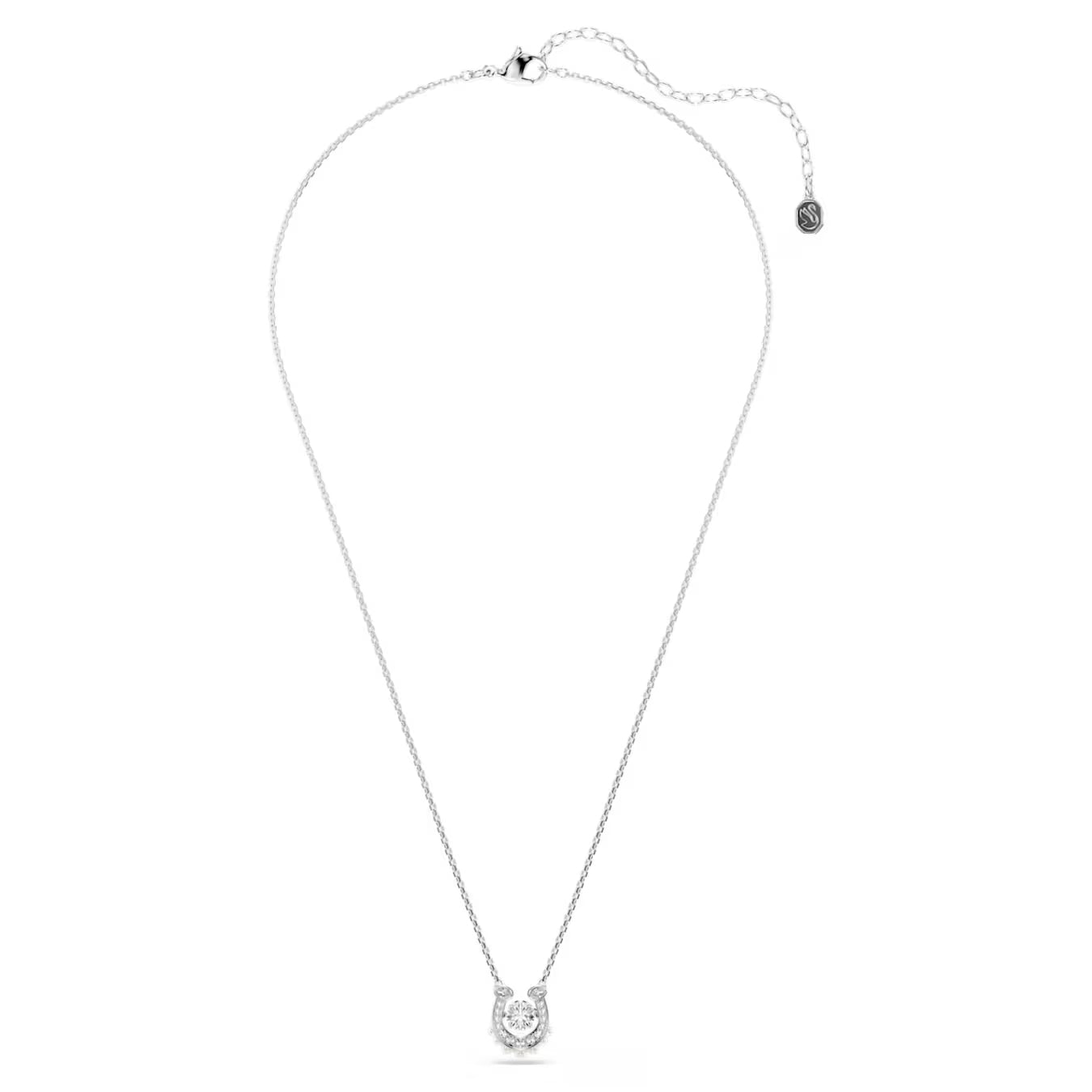 Symbolica pendant Crystal pearl, Round cut, Pavé, Horseshoe, White, Rhodium plated 5736972