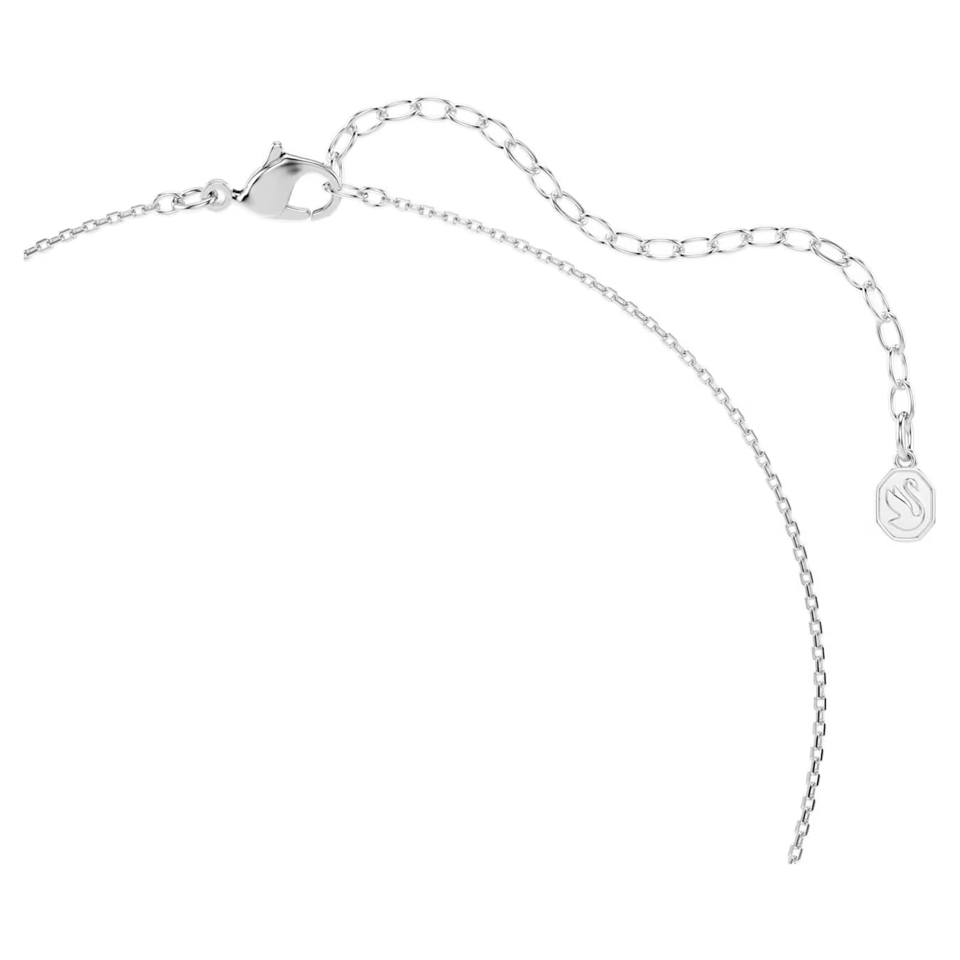 Symbolica pendant Round cut, Pavé, Horseshoe, Blue, Rhodium plated 5746562