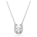 Symbolica pendant Crystal pearl, Round cut, Pavé, Horseshoe, White, Rhodium plated 5736972