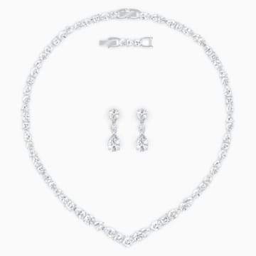 Swarovksi Tennis Deluxe V Mixed Set, White, Rhodium plated