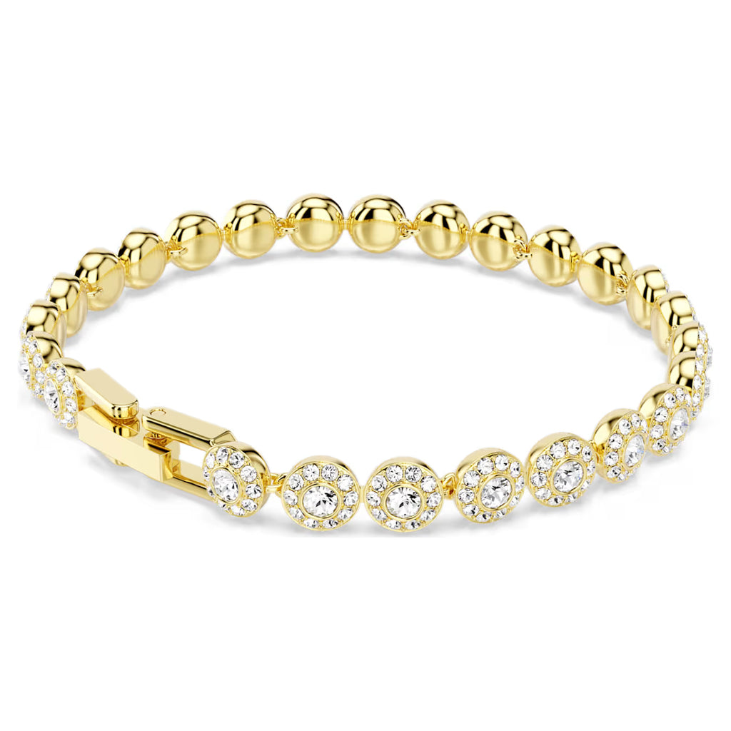 Una Angelic bracelet Round cut, White, Gold-tone plated 5749386