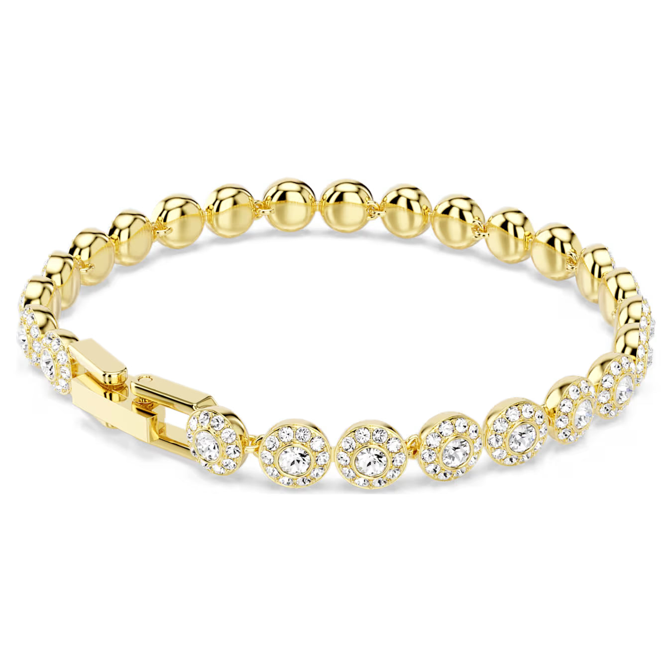 Una Angelic bracelet Round cut, White, Gold-tone plated 5749386