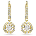 Una Angelic Drop Earrings (Round Cut, White, 18K Gold Finish). 5758095