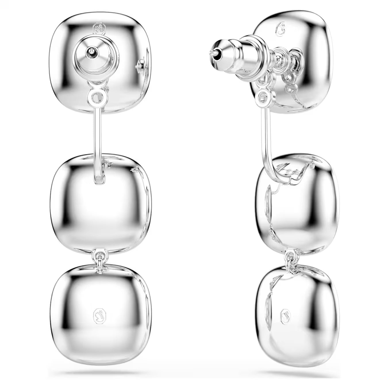 Una Angelic Cushion-Cut Earrings (White, Rhodium Plated) 5754342
