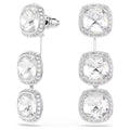 Una Angelic Cushion-Cut Earrings (White, Rhodium Plated) 5754342