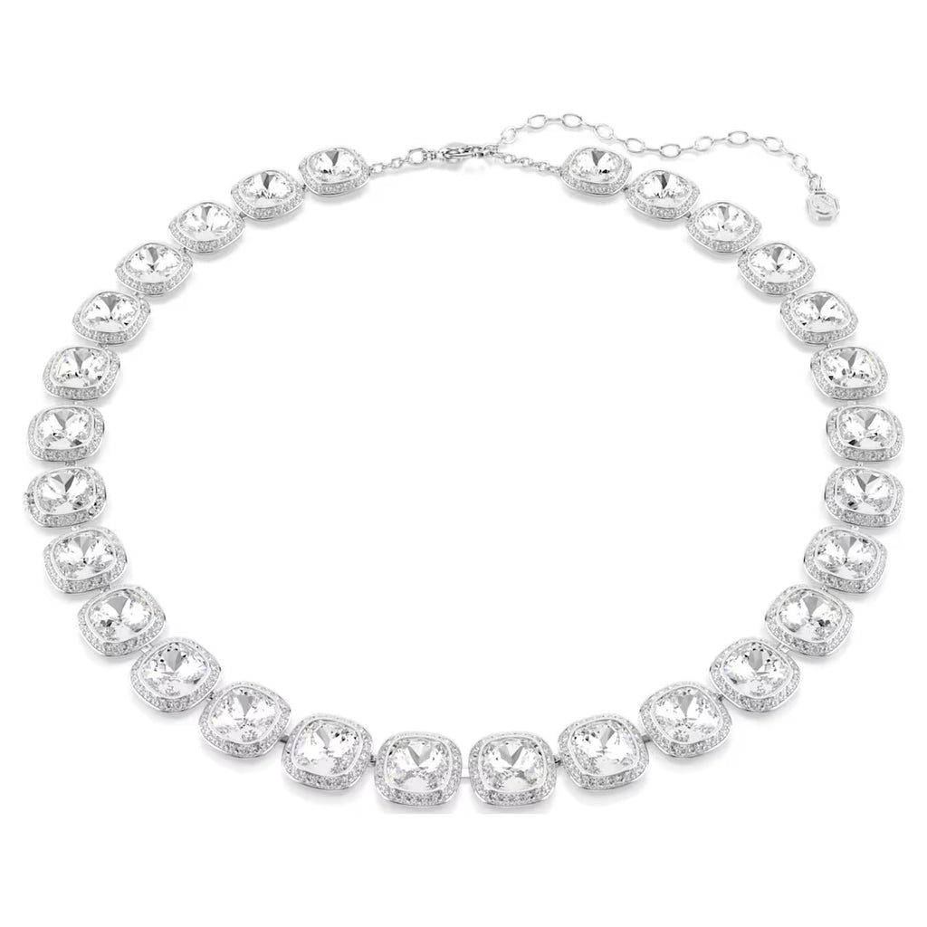 Una Angelic Cushion Necklace (White, Rhodium Plated) 5751326