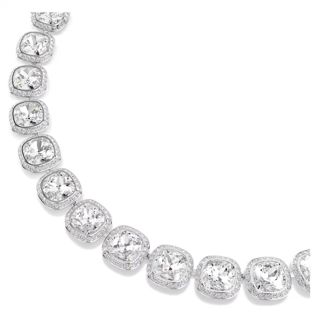 Una Angelic Cushion Necklace (White, Rhodium Plated) 5751326