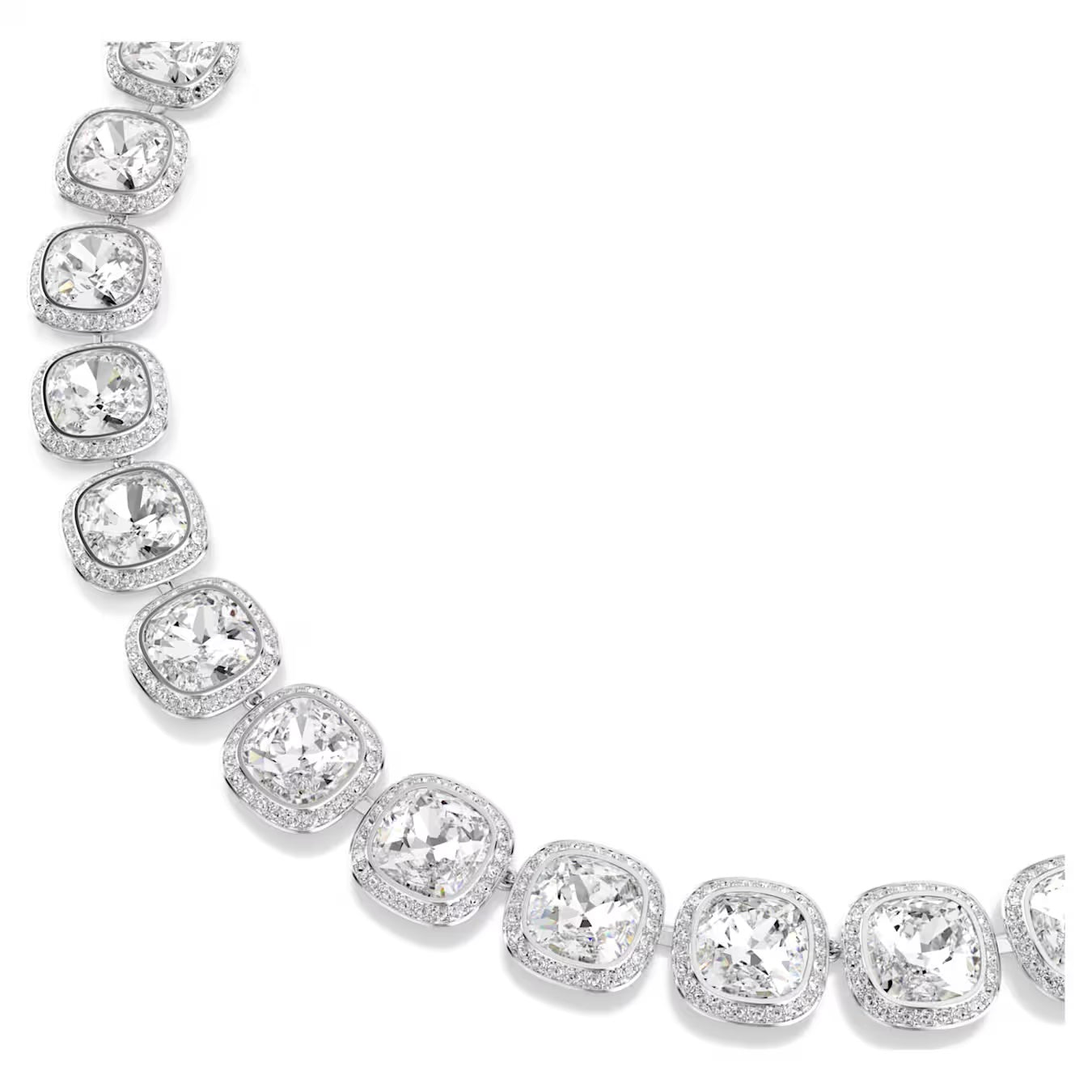 Una Angelic Cushion Necklace (White, Rhodium Plated) 5751326