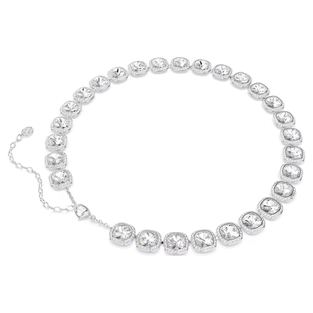 Una Angelic Cushion Necklace (White, Rhodium Plated) 5751326