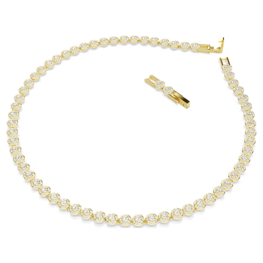 Una Angelic necklace Round cut, Small, White, Gold-tone plated 5751560