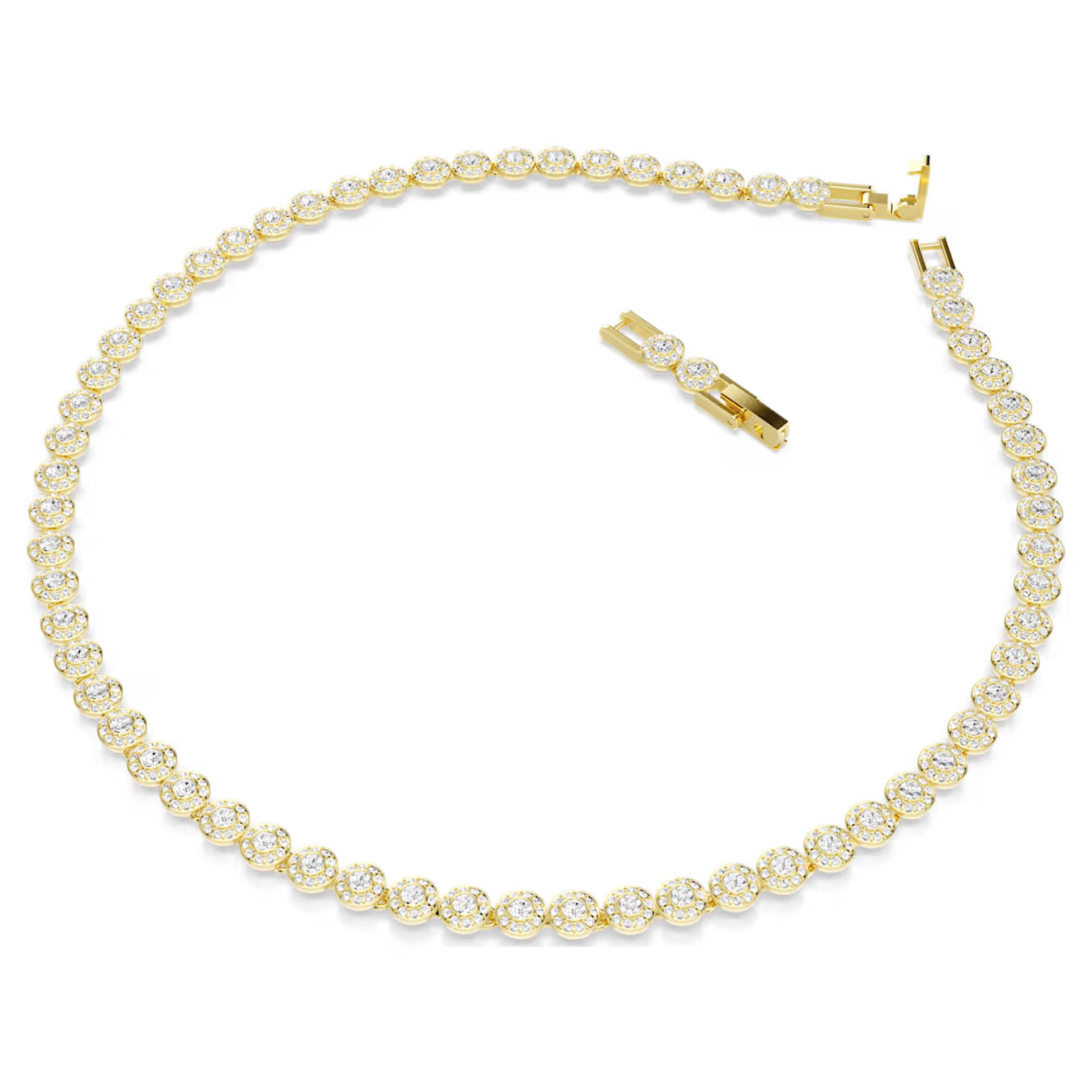 Una Angelic necklace Round cut, Small, White, Gold-tone plated 5751560