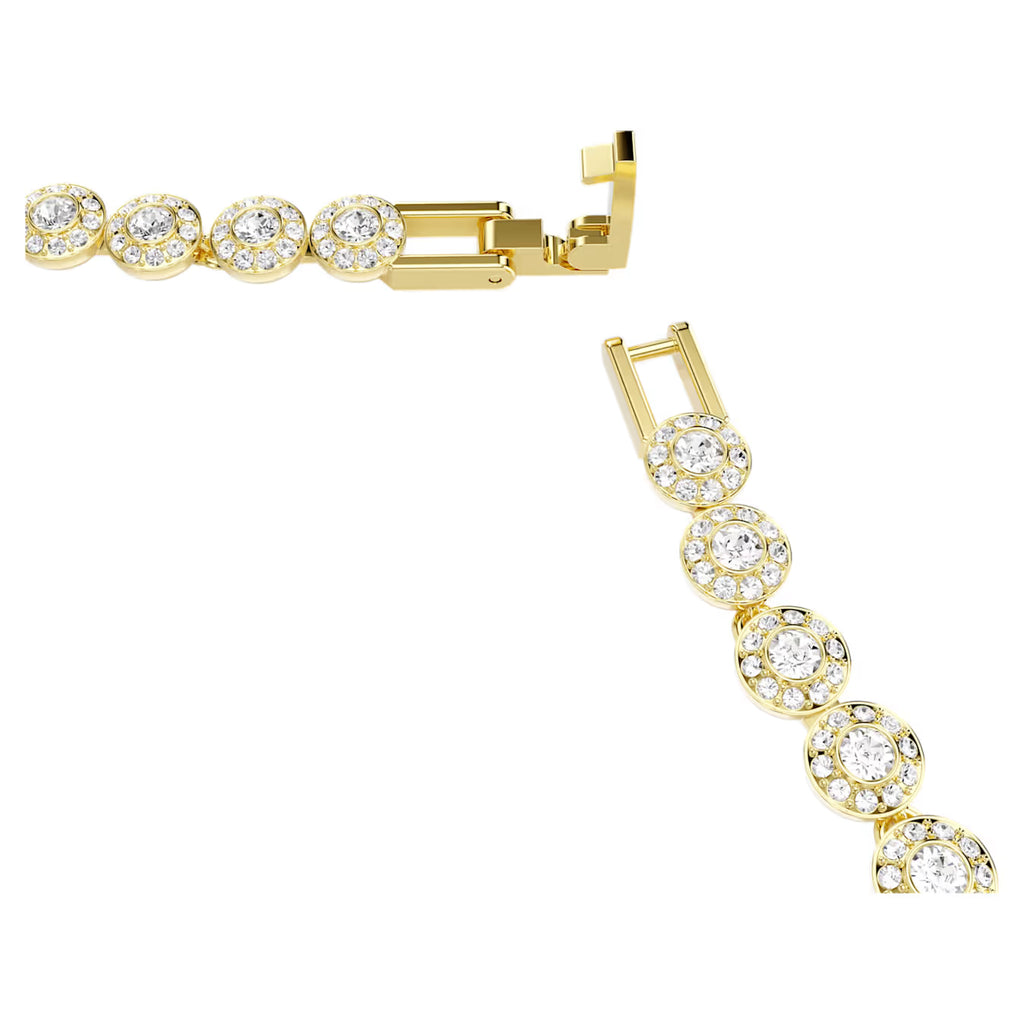 Una Angelic necklace Round cut, Small, White, Gold-tone plated 5751560