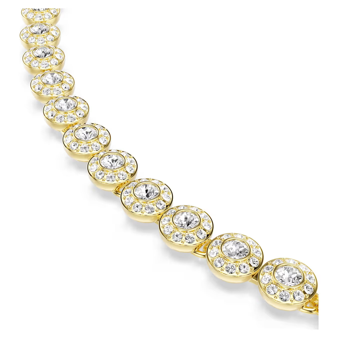 Una Angelic necklace Round cut, Small, White, Gold-tone plated 5751560